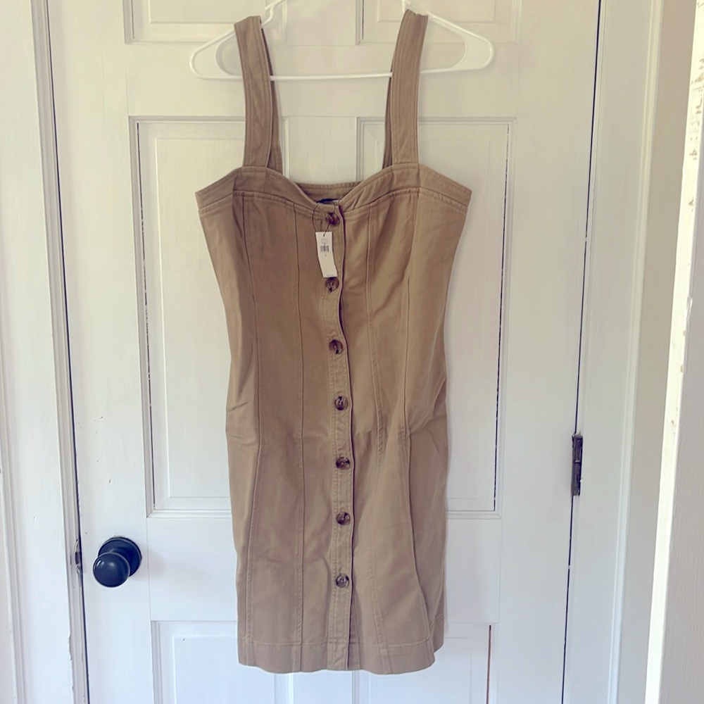 BR Factory Tan Button-Up Dress